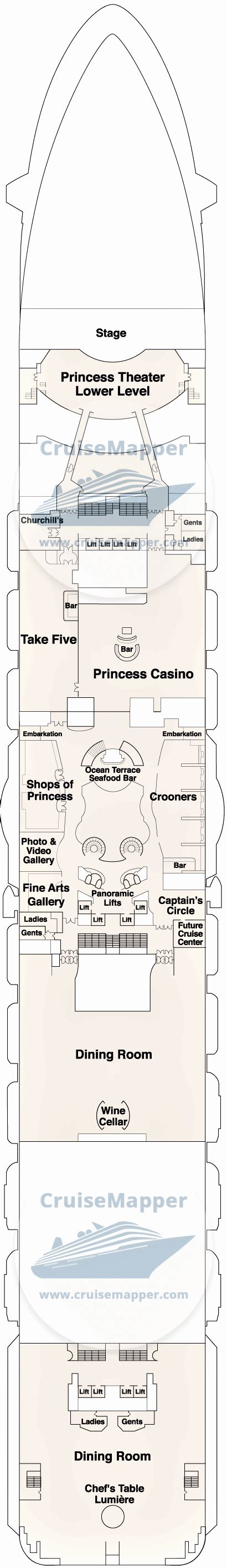 Enchanted Princess deck 6 plan | CruiseMapper