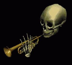 Skeleton Trumpet GIF - Skeleton Trumpet - Discover & Share GIFs