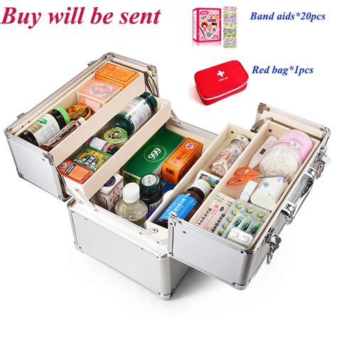 3 Layers First Aid Kit Cabinet Case Aluminium Portable Medical ...