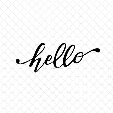 HELLO. Modern calligraphy script word hello. Hand-drawn cursive font ...