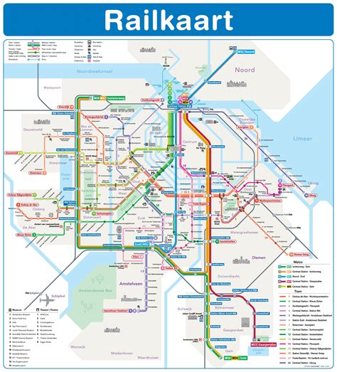 Amsterdam metro and tram map - Amsterdam tram and metro map (Netherlands)