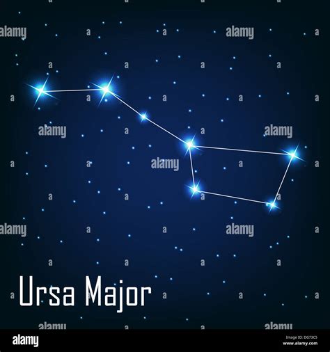 The constellation " Ursa Major" star in the night sky. Vector il Stock ...