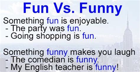 Click on: CONFUSING: 'FUN' vs 'FUNNY'