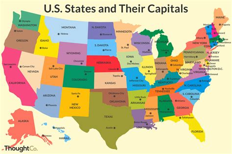 Printable Map Of Usa With Capitals