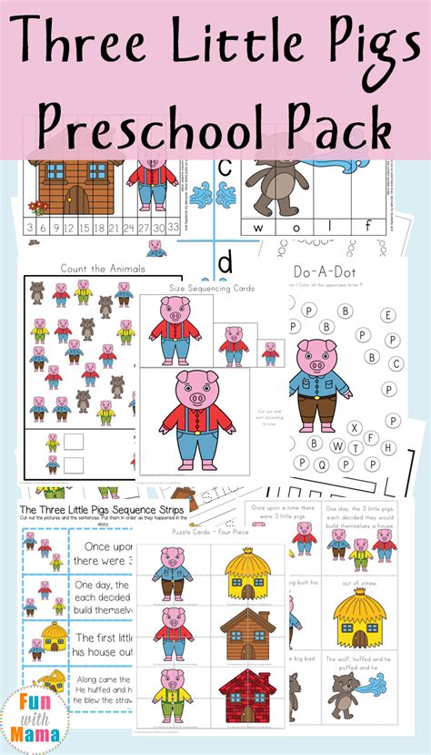 Three Little Pigs Printable Pack - Fun with Mama