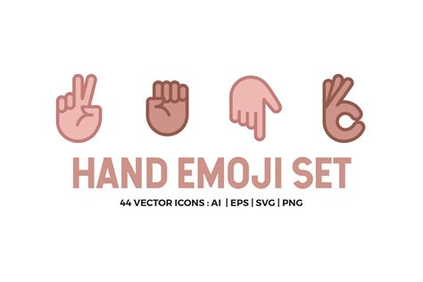 Hand Emoji Icon Set | Outline Icons ~ Creative Market