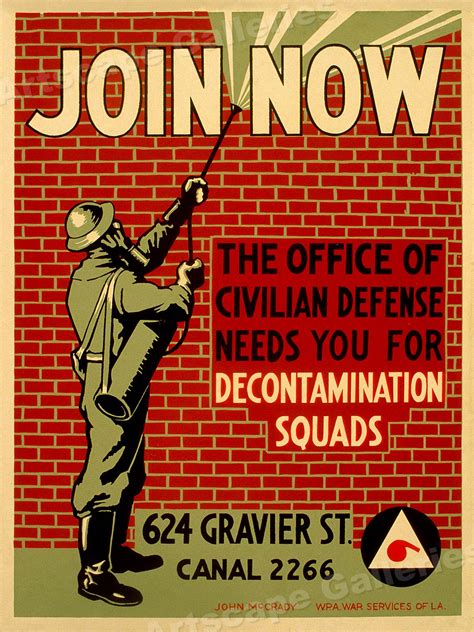 1942 Civil Defense Classic Works Progress Administration Poster - 18x24 ...