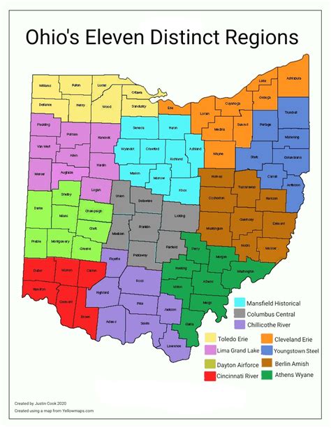 I made this map of what I feel are the regions of Ohio. Which one do ...