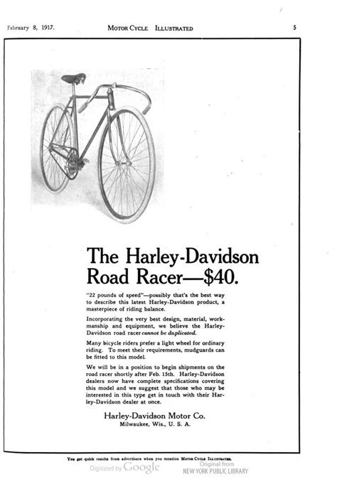 1917 Harley Davidson Bicycle Parts Catalog | Antique Bicycles Pre-1933 ...