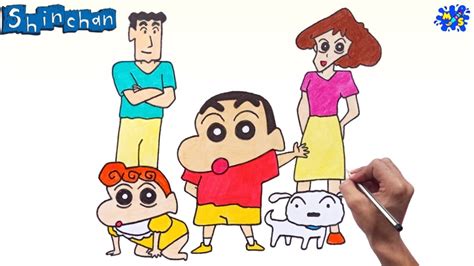 Shinchan Drawing || How to Draw Shin chan family Step by Step - YouTube