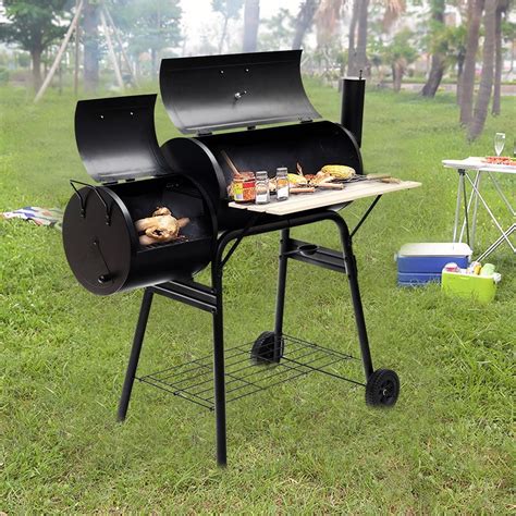 Outdoor BBQ Grill Barbecue Pit Patio Cooker Black - Walmart.com