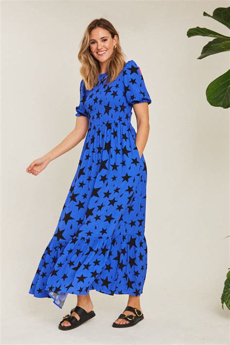 Blue Star Shirred Maxi Dress – Scamp & Dude