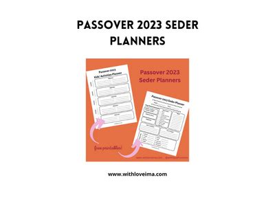 Passover 2023 Seder Planners - With Love, Ima