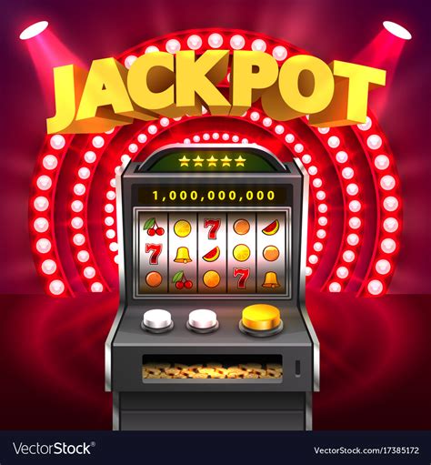 Golden slot machine wins the jackpot Royalty Free Vector