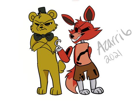 golden freddy and foxy by azarri6 on DeviantArt