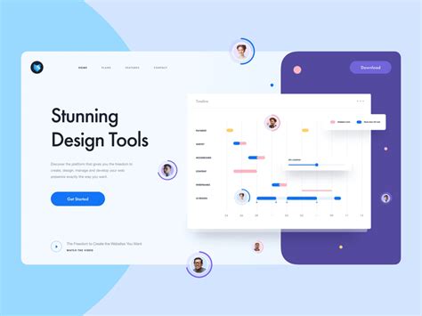 Design Tool Landing Page Header Freebie - Download Sketch Resource ...