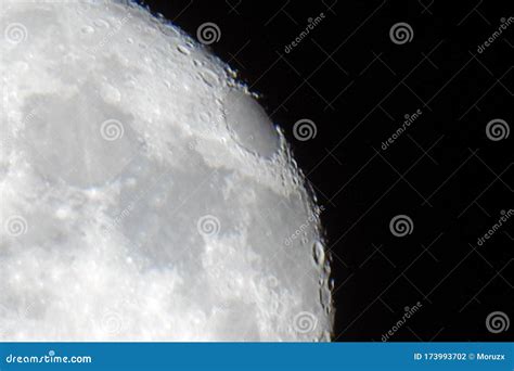 Close Up View of Real Moon Lunar Surface Stock Photo - Image of earth ...