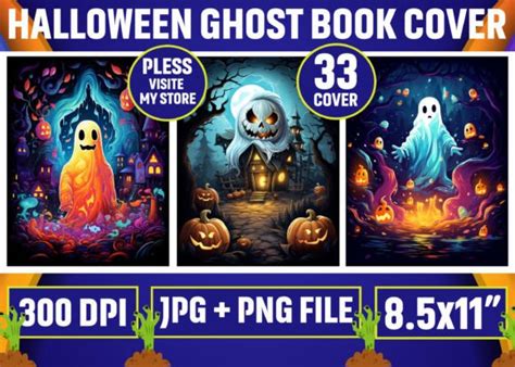 1 Halloween Ghost Book Cover Images Designs & Graphics