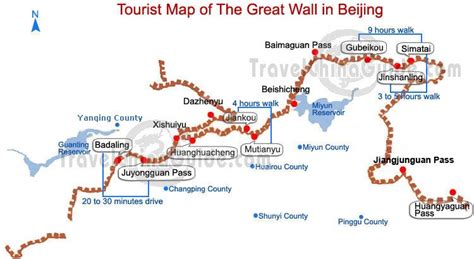 Beijing Great Wall Maps, Tourist Map of Badaling, Mutianyu, Jiankou ...