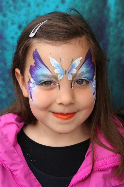 Little purple butterfly Girl Face Painting, Face Painting Easy, Face ...