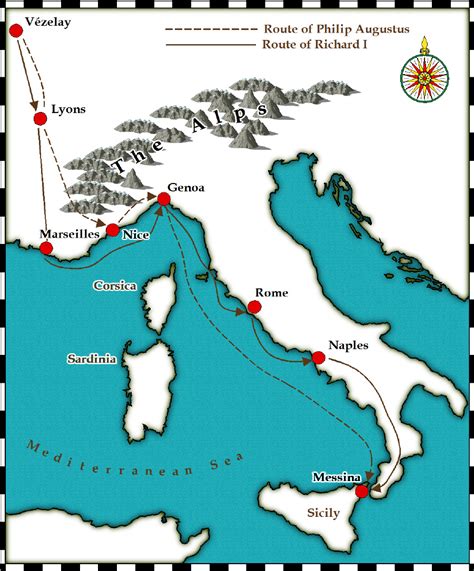 Medieval and Middle Ages History Timelines - Third Crusade Maps