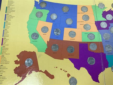 Lot - State Quarters Of The Us Collectors Map