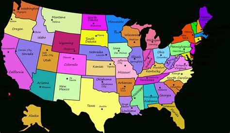 Printable U.s Map With State Names And Capitals Fresh United States ...