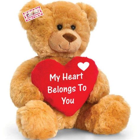 Buy 15 Inch Golden Teddy Bear holding My Heart Belongs To You Heart ...