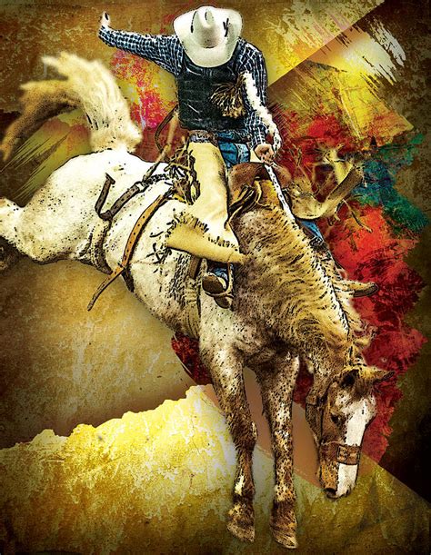 Saddle Bronc Rider Digital Art by Gene Bollig