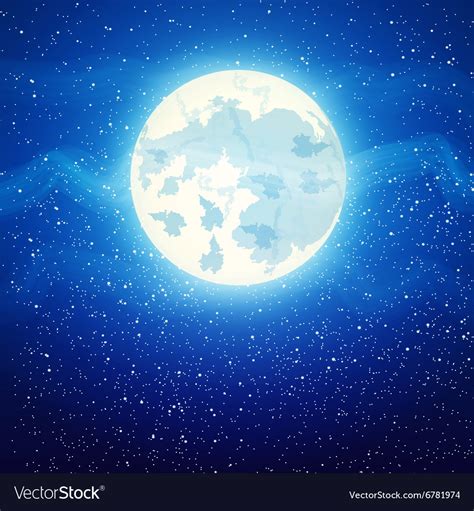 Full moon close up and around the stars Royalty Free Vector