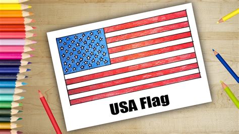 How To Draw American Flag Easy