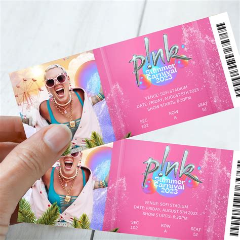 Customizable Surprise Pink Concert Tickets. Summer Carnival - Etsy ...