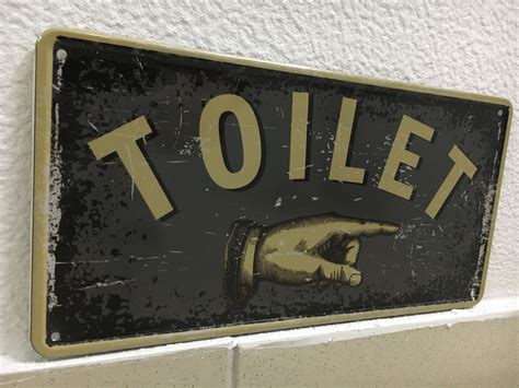 Toilet sign Restroom sign vintage wc sign restroom wall art | Etsy