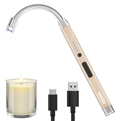 Buy REIDEA Candle Lighter Electric Arc Lighter with Safety Lock, LED ...