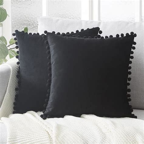 Housse de Coussin Noël - Noir 60x60cm en Velours Doux - Topfinel ...