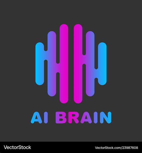 Artificial intelligence brain logo - ai Royalty Free Vector