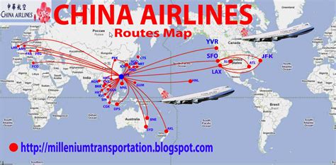 civil aviation: China Airlines routes map