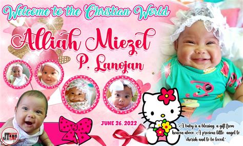 Alliah Miezel Christening Hello Kitty Tarpaulin Design 3x5 1