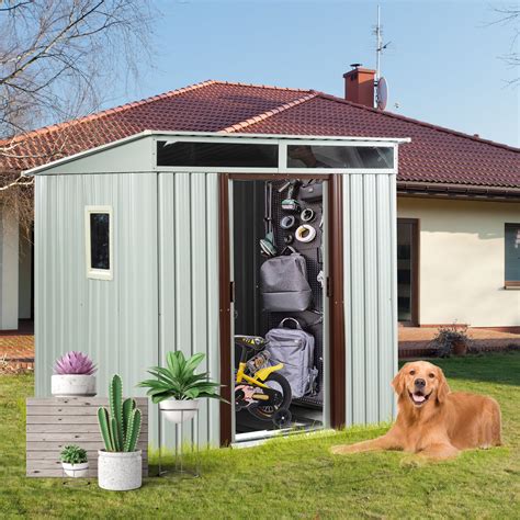 6ft x 5ft Outdoor Metal Storage Shed With window White - Walmart.com