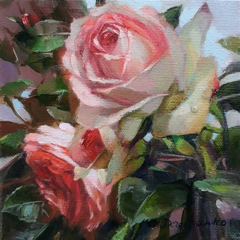 Roses Flowers Painting on Canvas Original Flower Rose Art in - Etsy ...