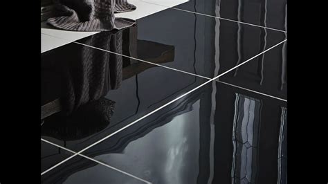 Shiny Black Bathroom Floor Tiles | Viewfloor.co