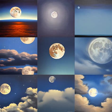 hyper realistic oil painting of the moon in the skies, | Stable ...