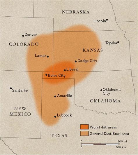 The Great Depression Dust Bowl Map