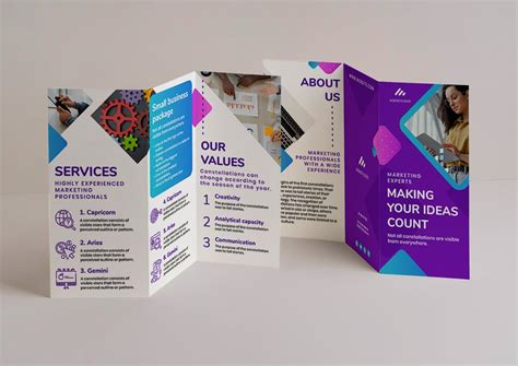 Edit and download this Geometric Your Ideas Agency Trifold Brochure ...