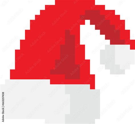 Santa hat Pixel art Vector image Stock Vector | Adobe Stock