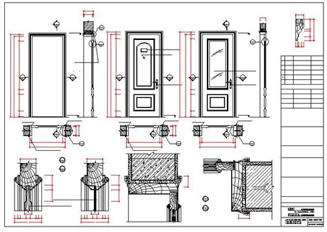 Single Door Installation Details with Door Elevation DWG File