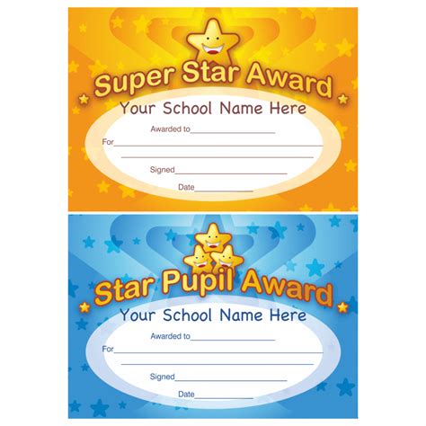 Star Award Certificate | School Stickers for Teachers