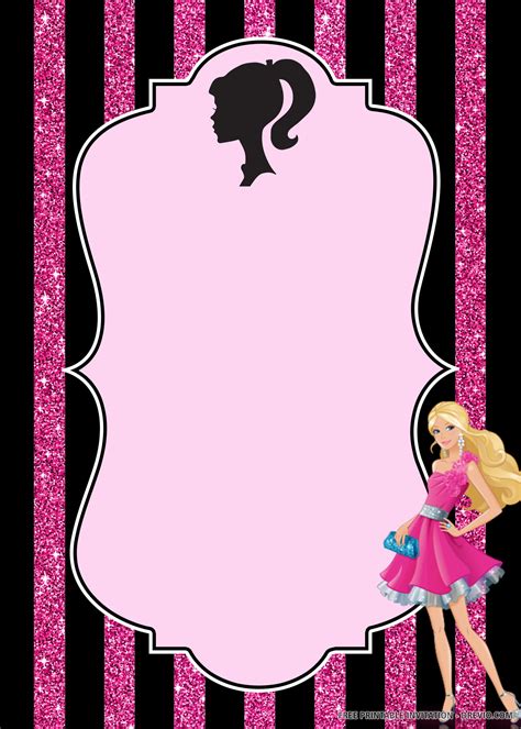 (FREE PRINTABLE) Barbie Birthday Invitation Template | Download ...