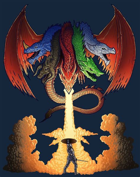 Dungeons and Dragons Tiamat T-Shirt Design, Justin Sadur on ArtStation ...