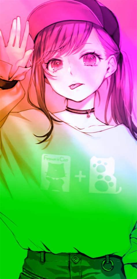 Rainbow Anime Girl, aesthetic colorful anime girl HD phone wallpaper ...